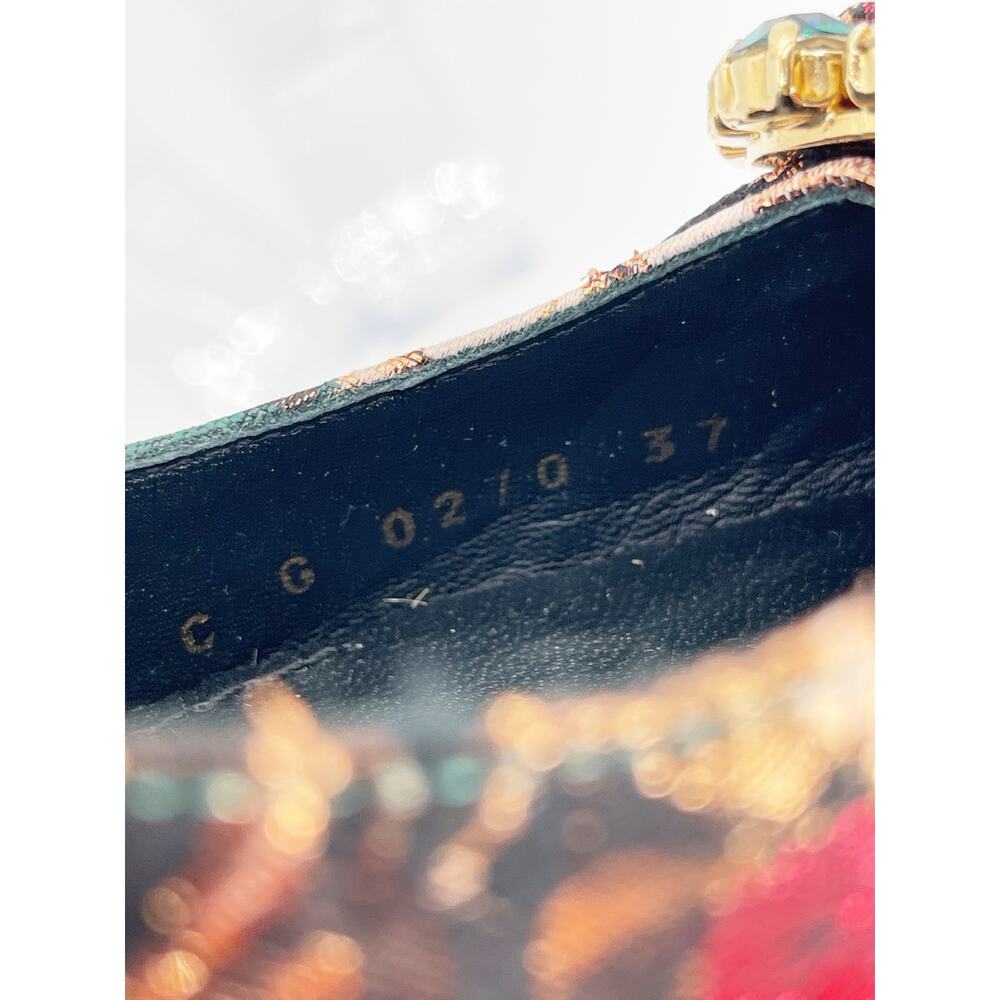 Dolce & Gabbana Floral Brocade Crystal Pointed Toe Slingback Heels IT 37 - Picture 13 of 13
